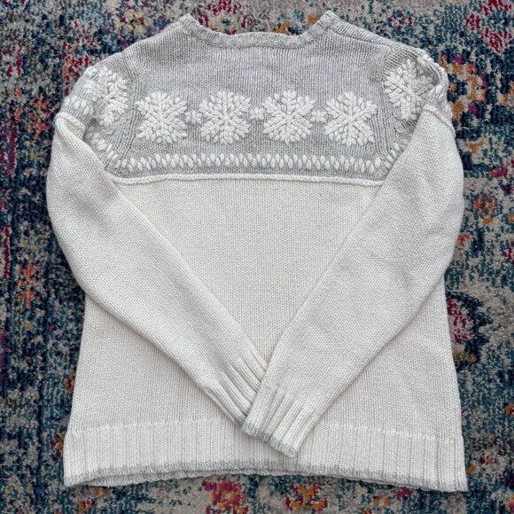 Vtg Eddie Bauer Cotton Wool Snowflake Fair Isle Crewneck Sweater 90s Size Small - Picture 4 of 6